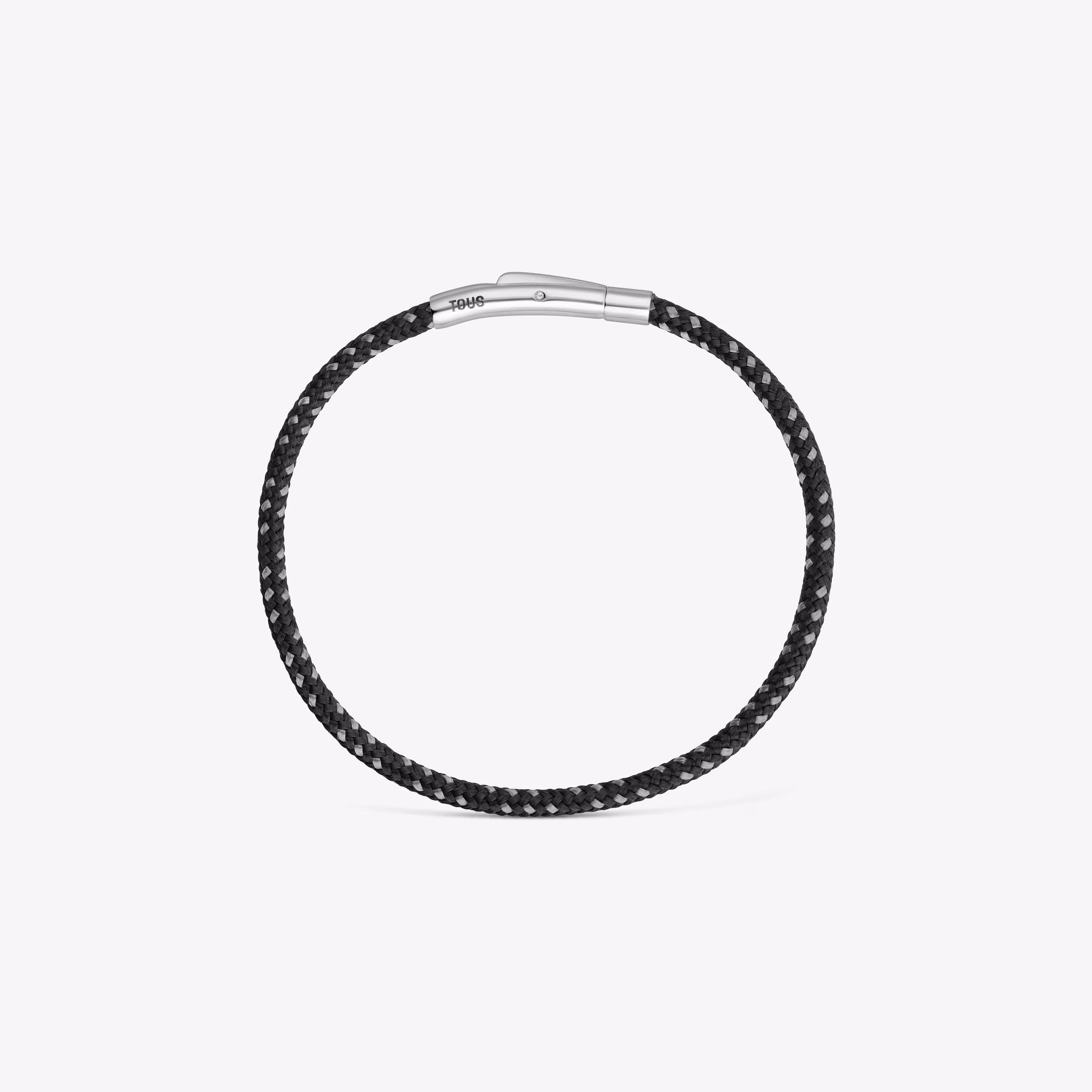 Pulsera con cordón negro y acero TOUS Basics
