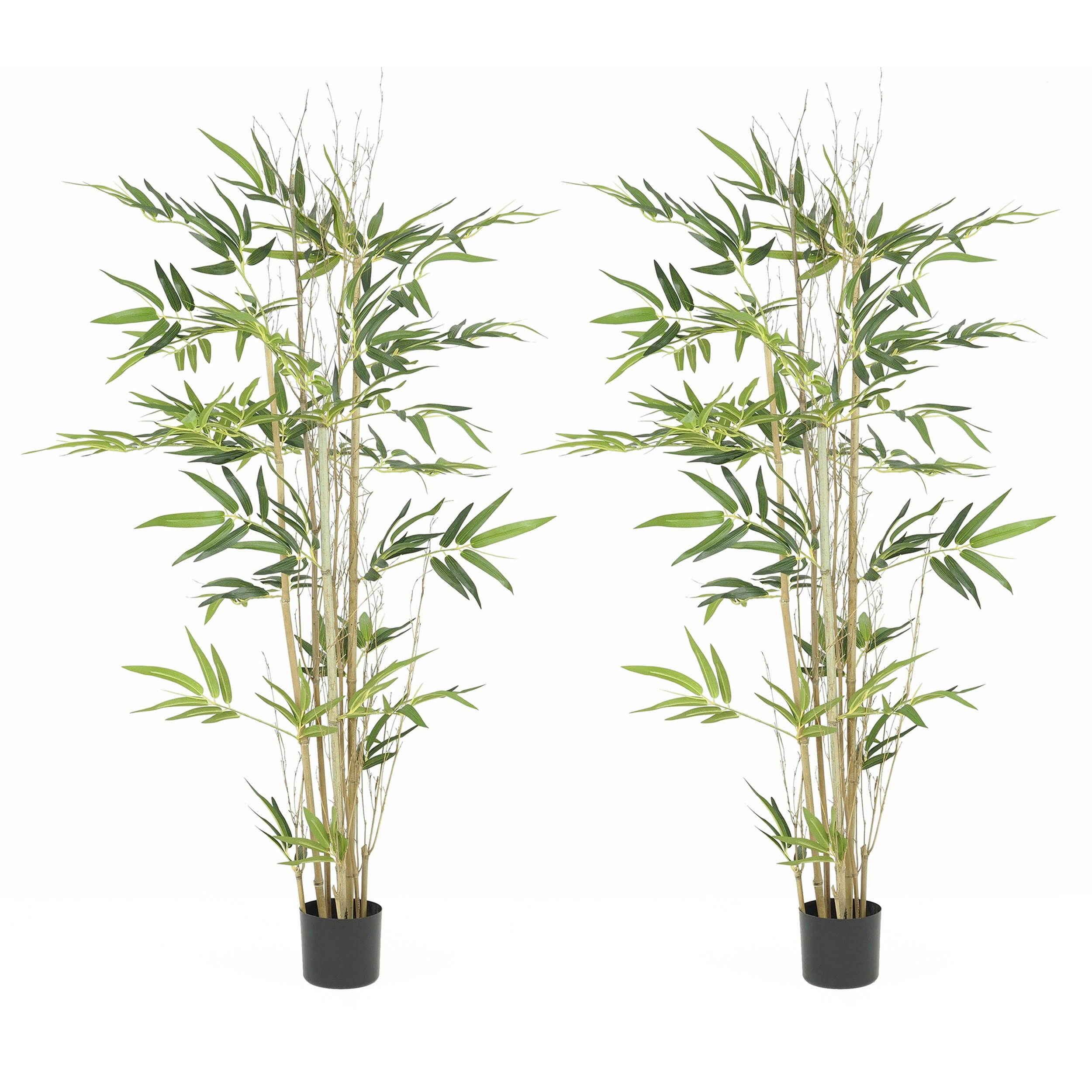 - Bambou artificiel 3 troncs naturels 150cm lot de 2