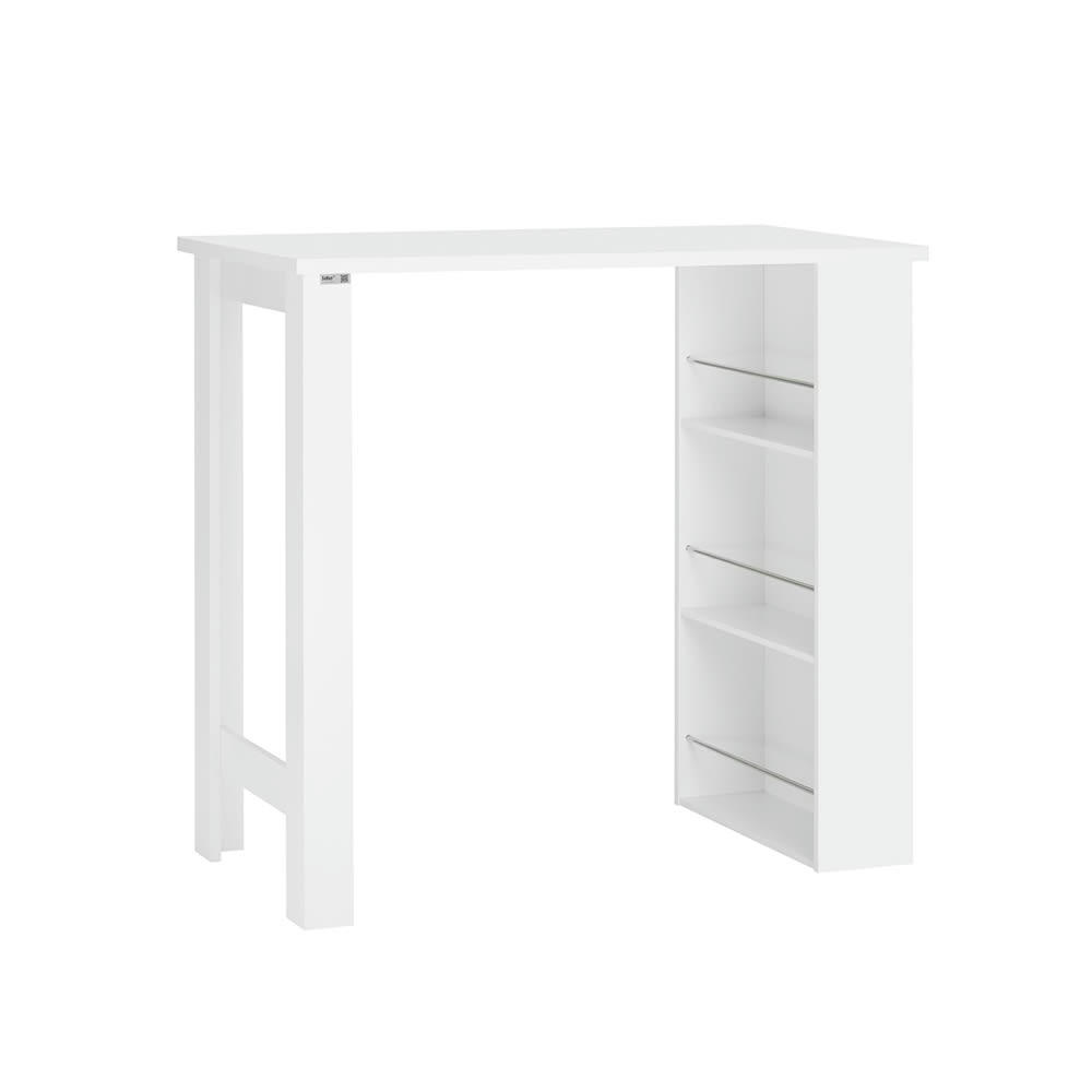 - Table haute de bar effet bois blanc