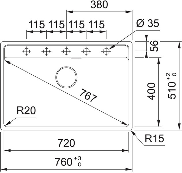 FRANKE Zlewozmywak MRG 610-72 czarny mat 114.0661.768