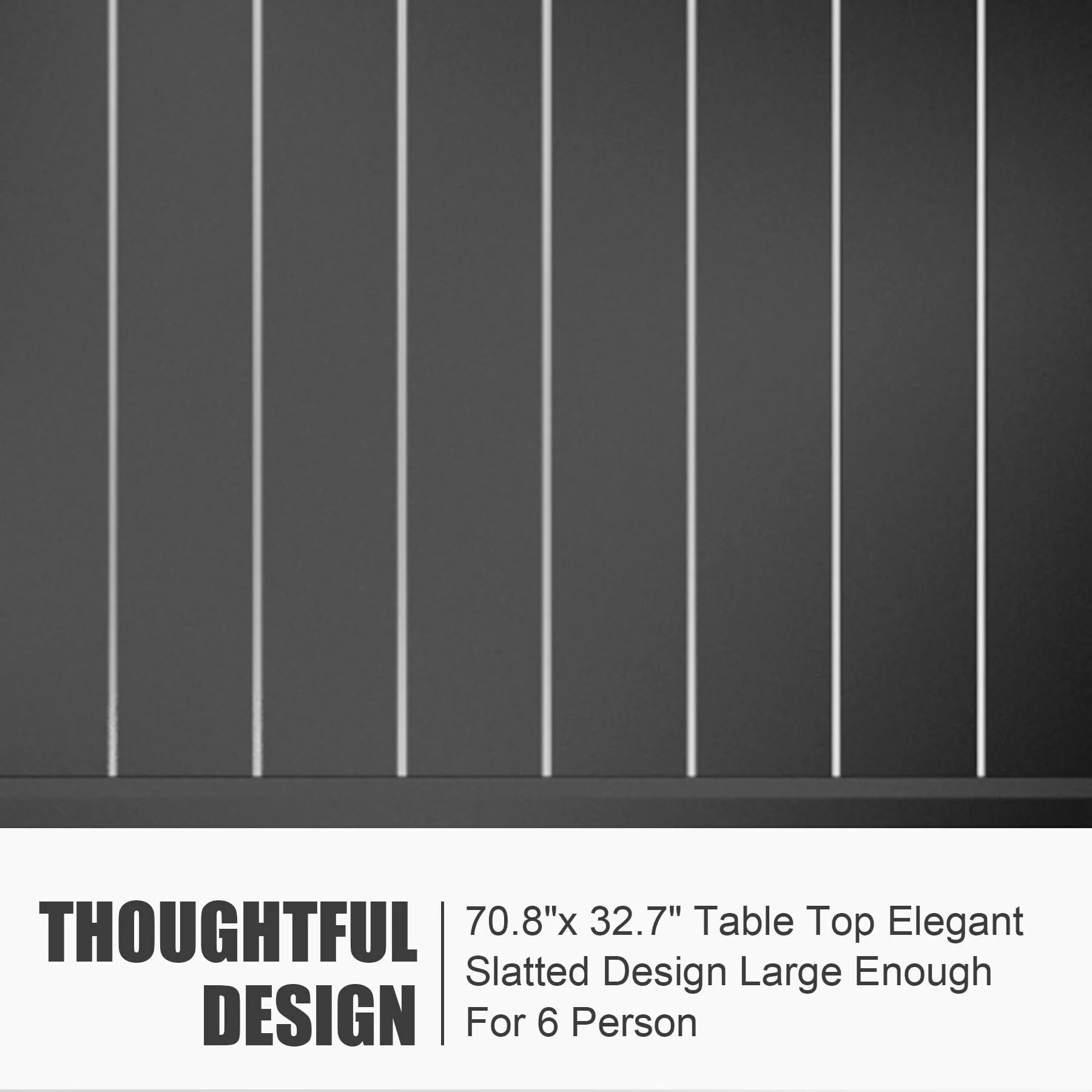 Modern Outdoor Dining Table with Expandable Slate Top and Be Used for Outdoors Picnic and Compact Space