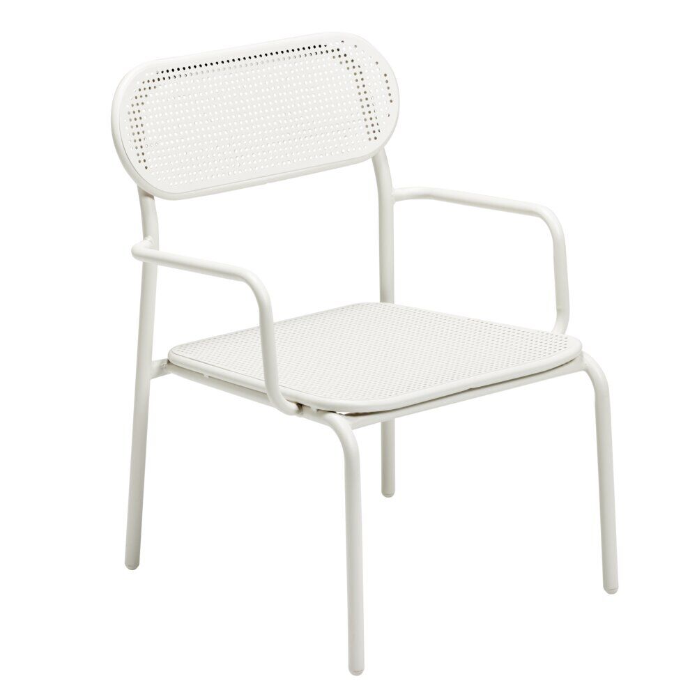 Chaise de jardin basse Faro métal gris clair 56,5x55xh75cm