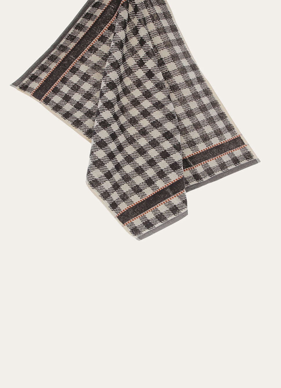 ESSUIE-MAINS EN ÉPONGE à CARREAUX TISSÉ-TEINT TERRACOTTA