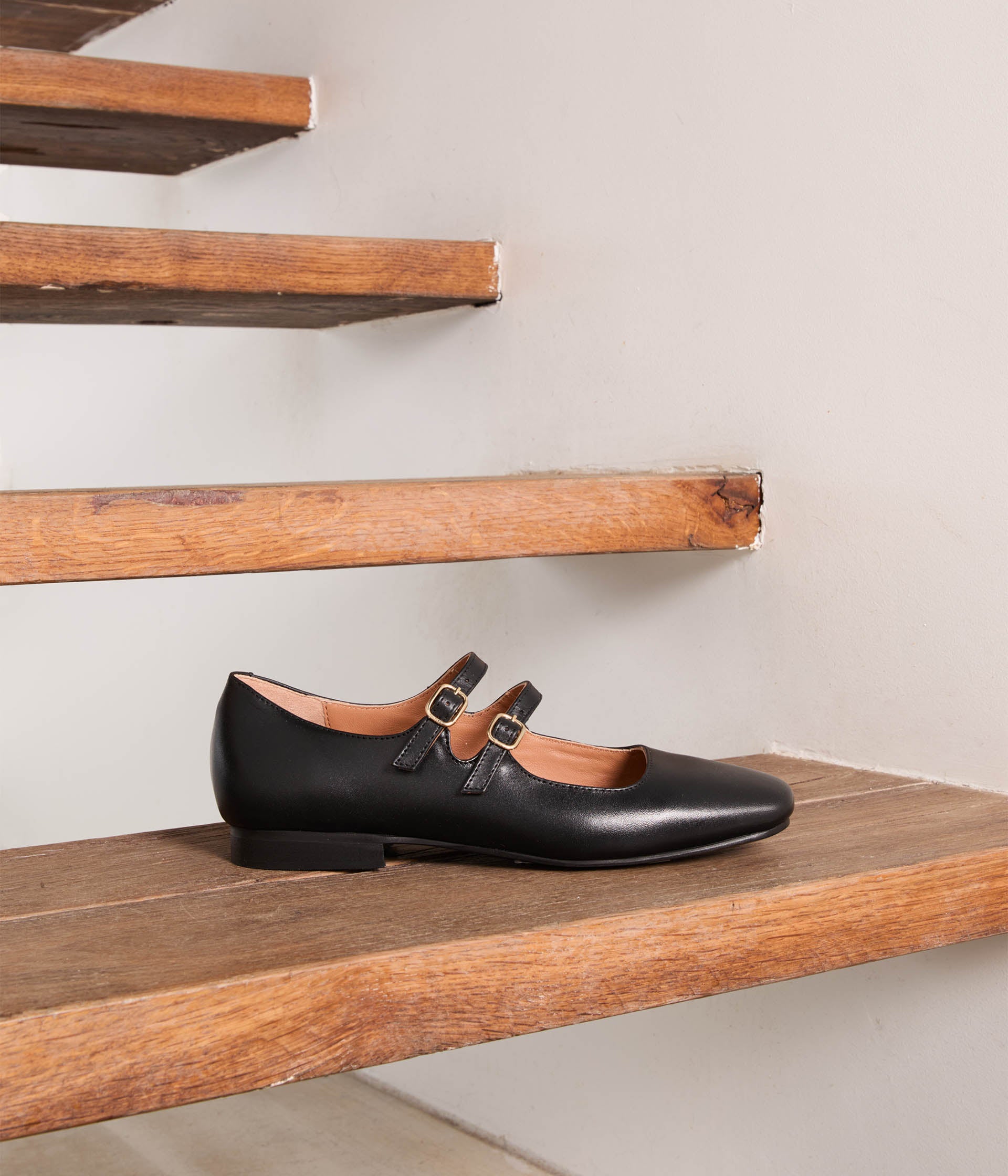 Babies cuir noir Aurella
