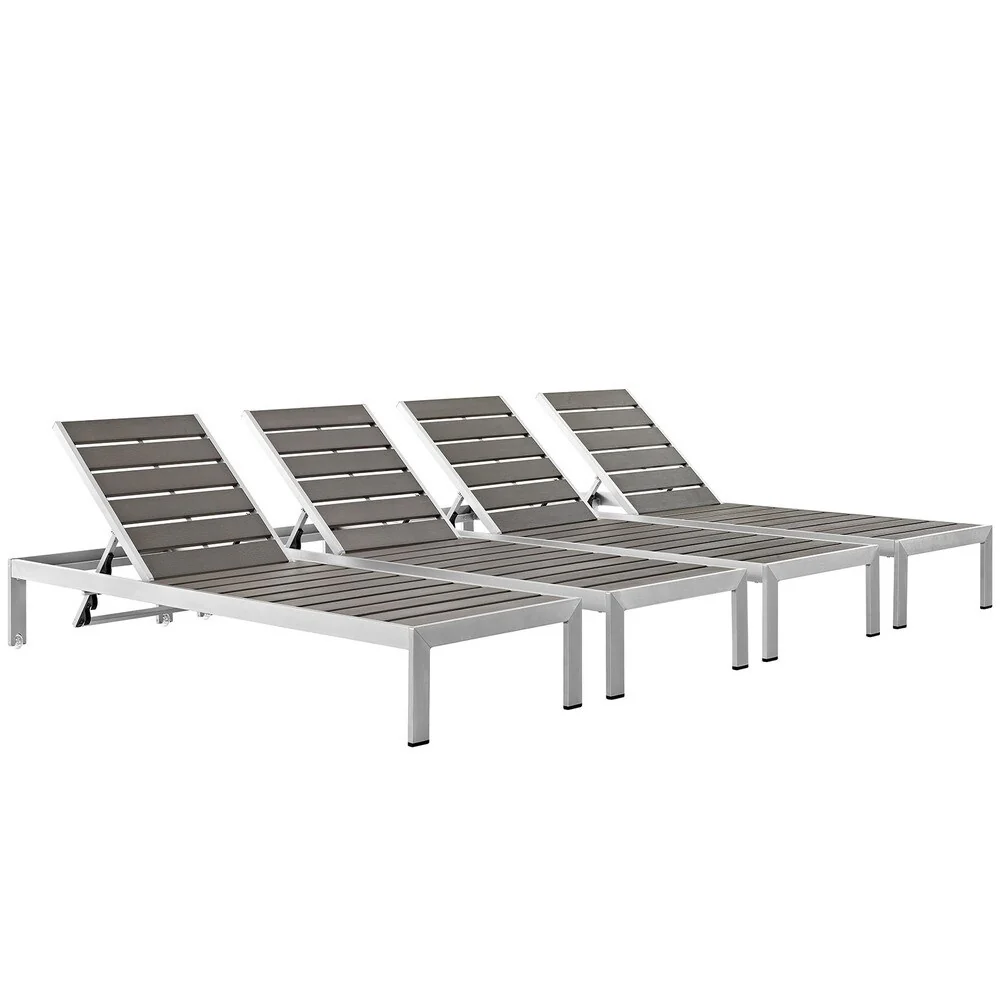Shore Aluminum Outdoor Chaise Set of 4