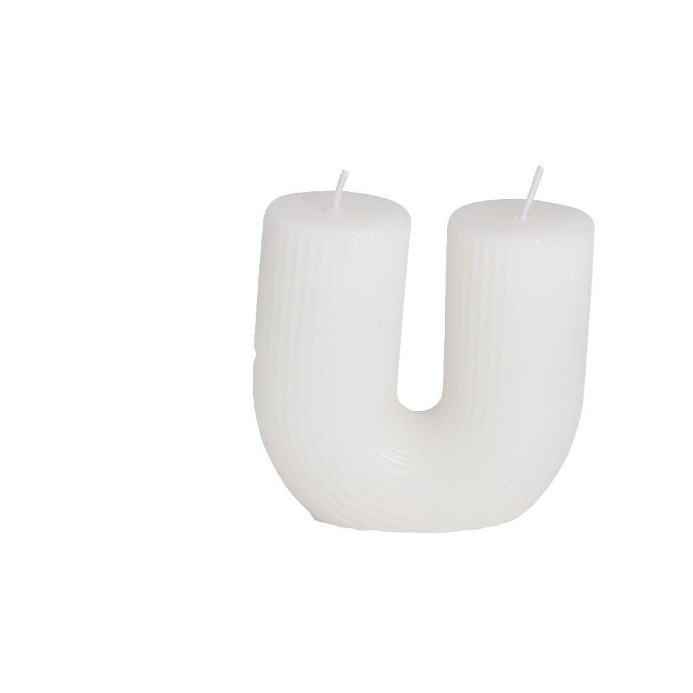 Bougie forme U 8x3,3xH7,5cm - 3 coloris