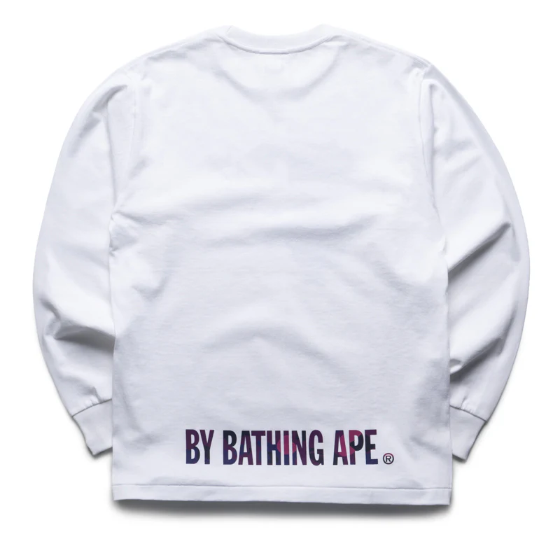 A Bathing Ape Color Camo Ape Face Sta L/S Tee - White/Purple