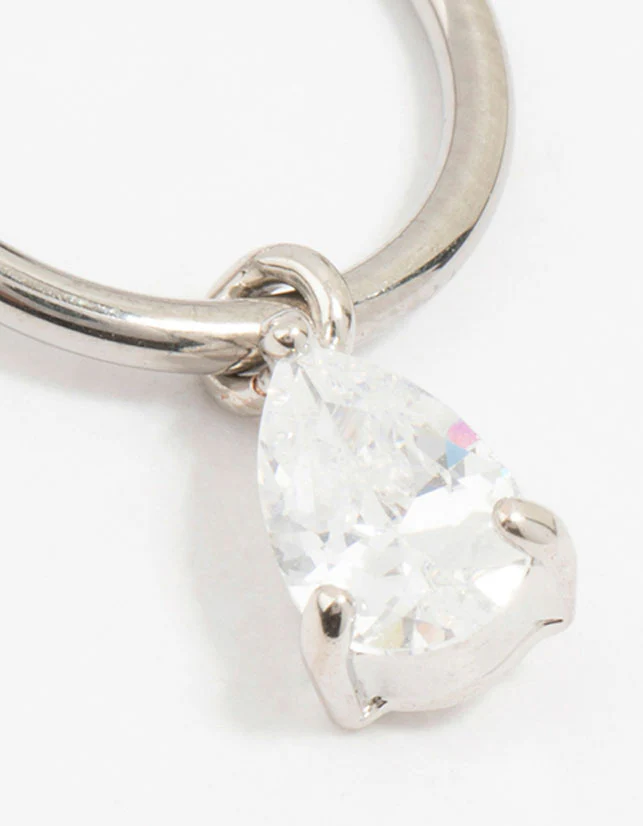 Titanium Pear Drop Ring Belly Ring