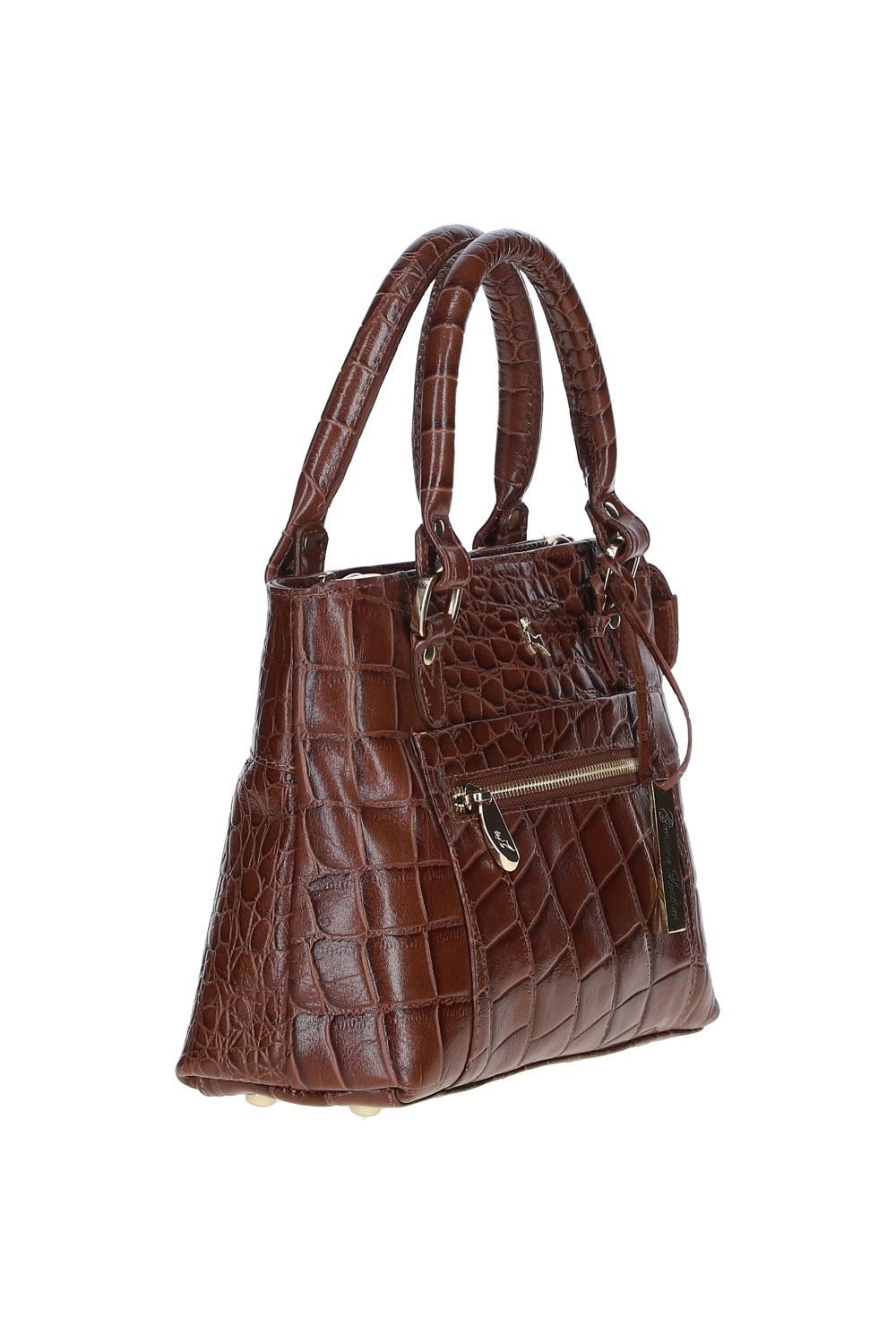 Ashwood Leather Croc Finish Real Leather Tote Bag