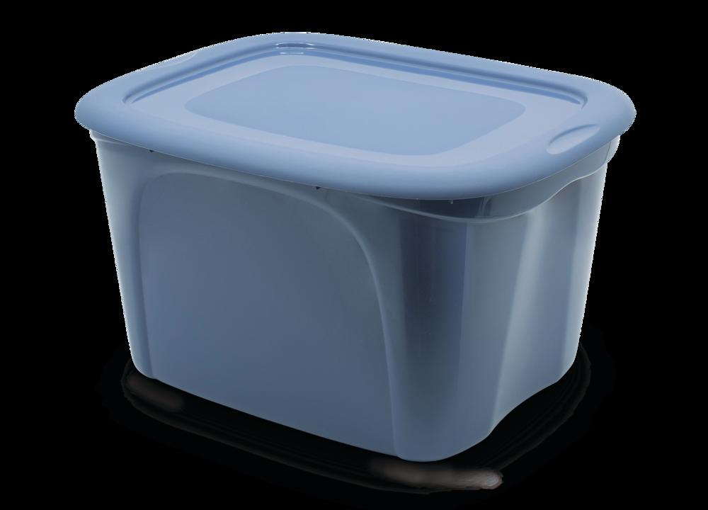 type A Stackable Storage Box with Lid, 63-L, Blue