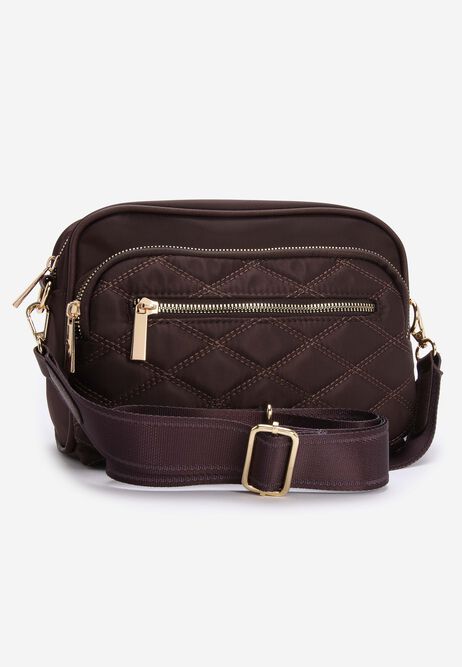 Womens Chocolate Brown Textured Mini Camera Bag