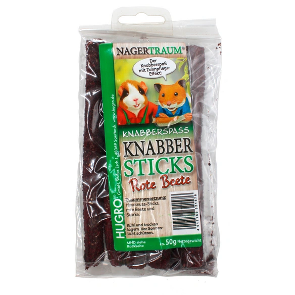 Nagersnack »Knabber-Sticks«, 50 g, Haselnuss/rote Beete