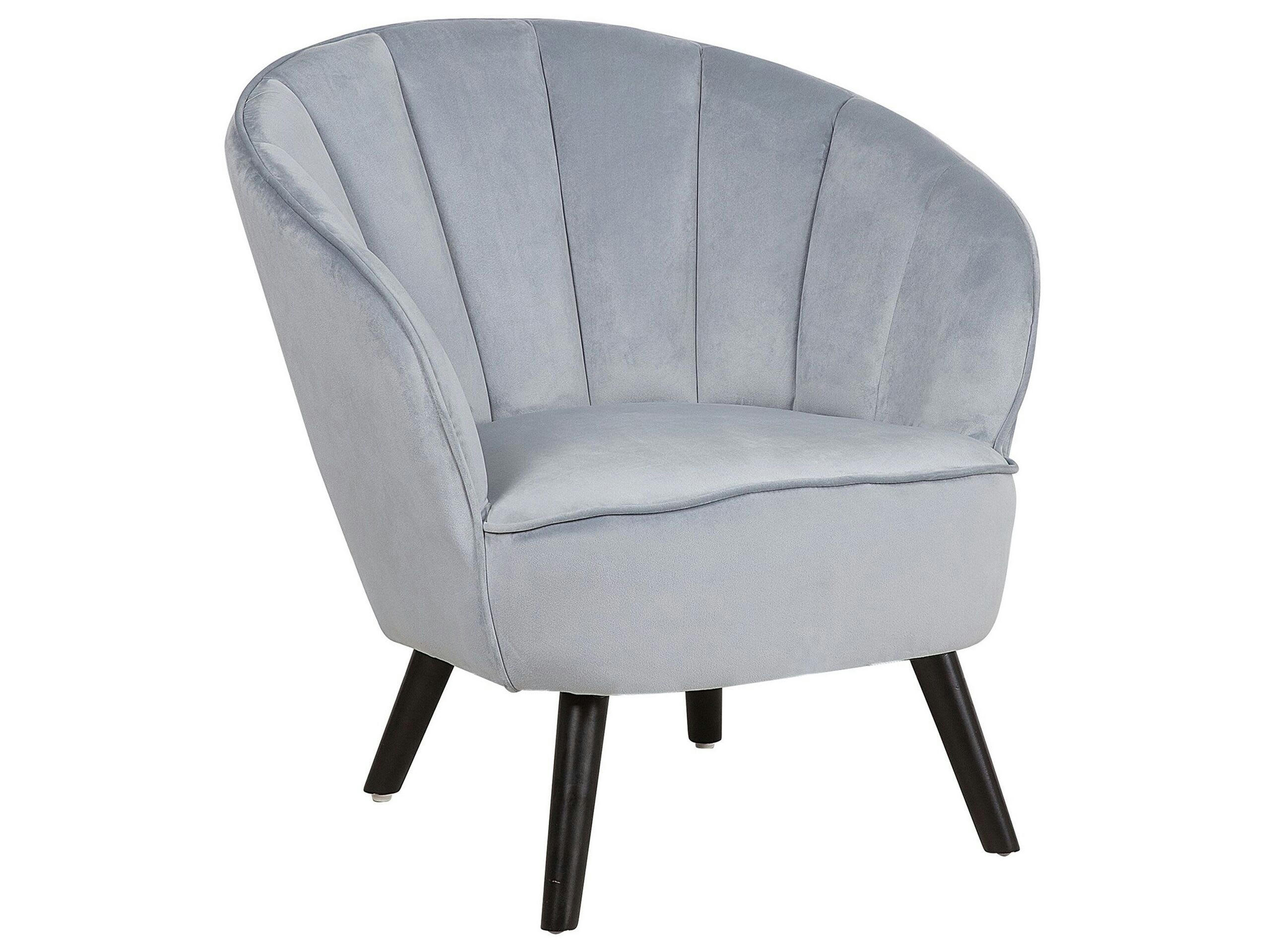 DALA - Fauteuil en velours gris clair