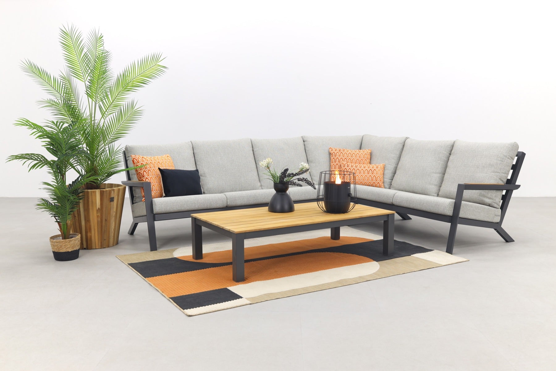 VDG Santos Mindo loungeset - loungebank - antraciet 2-delig