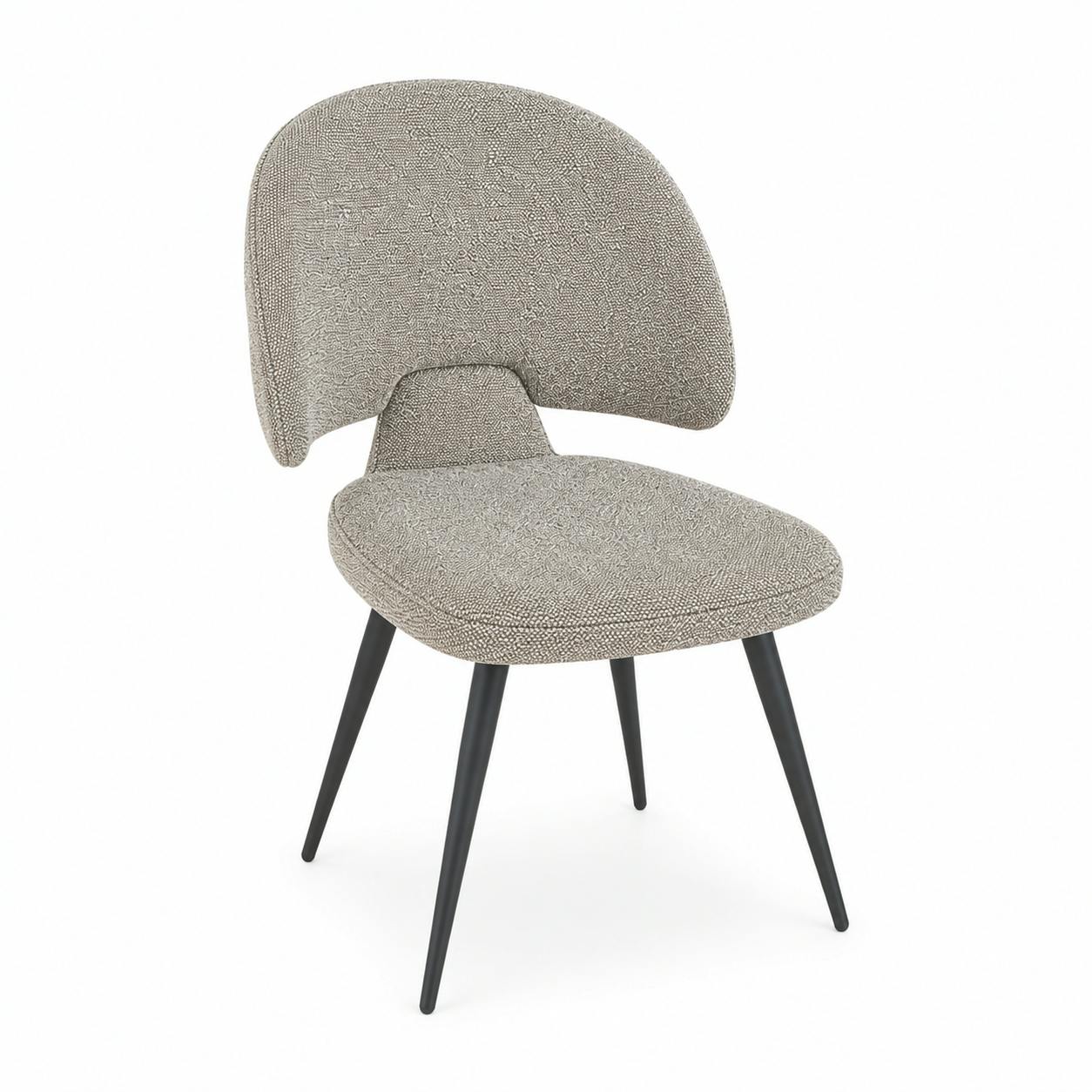 Chaise design tissu taupe dossier arrondi (x2) LOMBARDIE