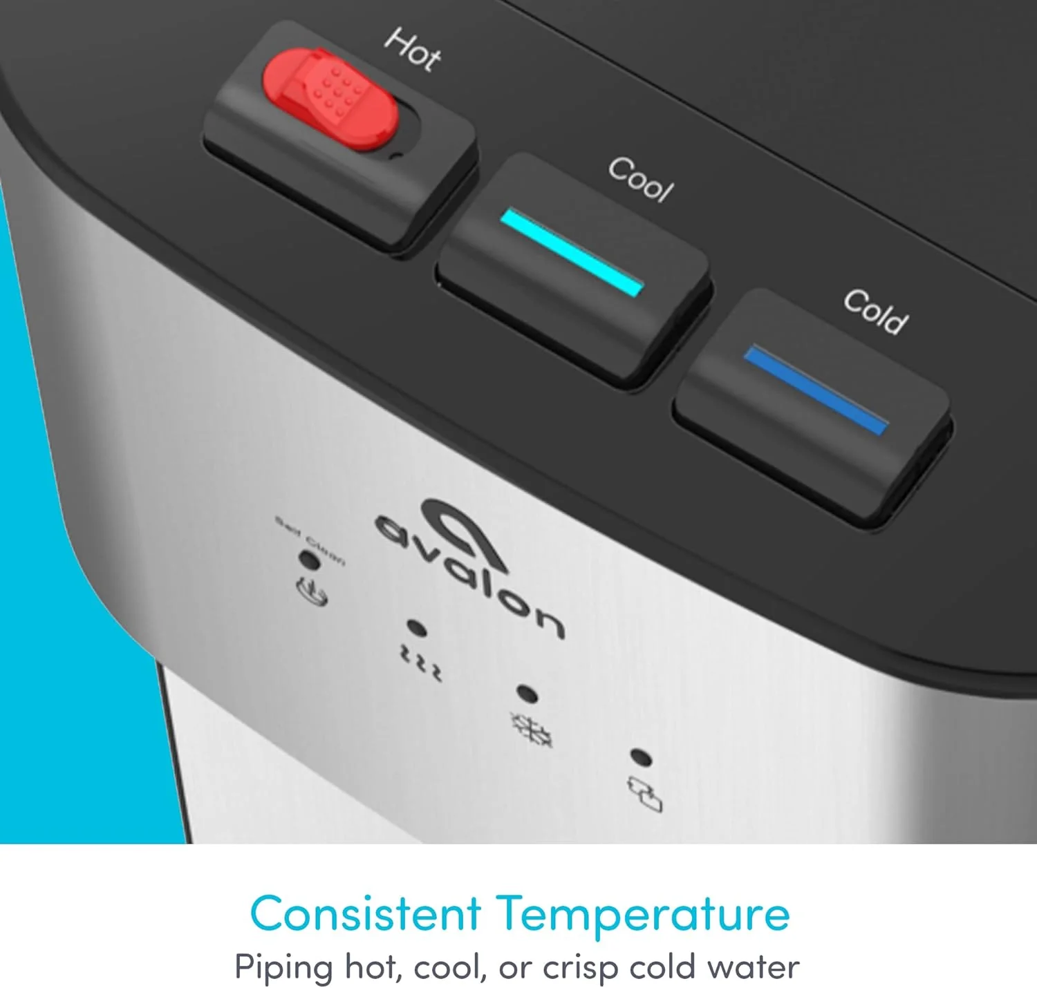 Limited Edition Self Cleaning Water Cooler Water Dispenser - 3 Temperature Settings - Hot, Cold  Room Water, Durable Stainless Steel Construction, Bottom Loading - UL Listed-Avalon(full size stainless steel)