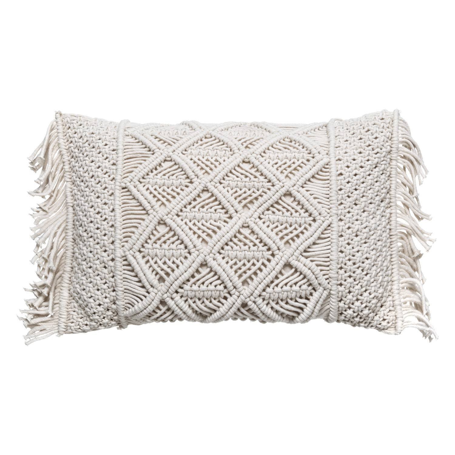 Poduszka dekoracyjna z frędzlami MACRAME, 30 x 50 cm