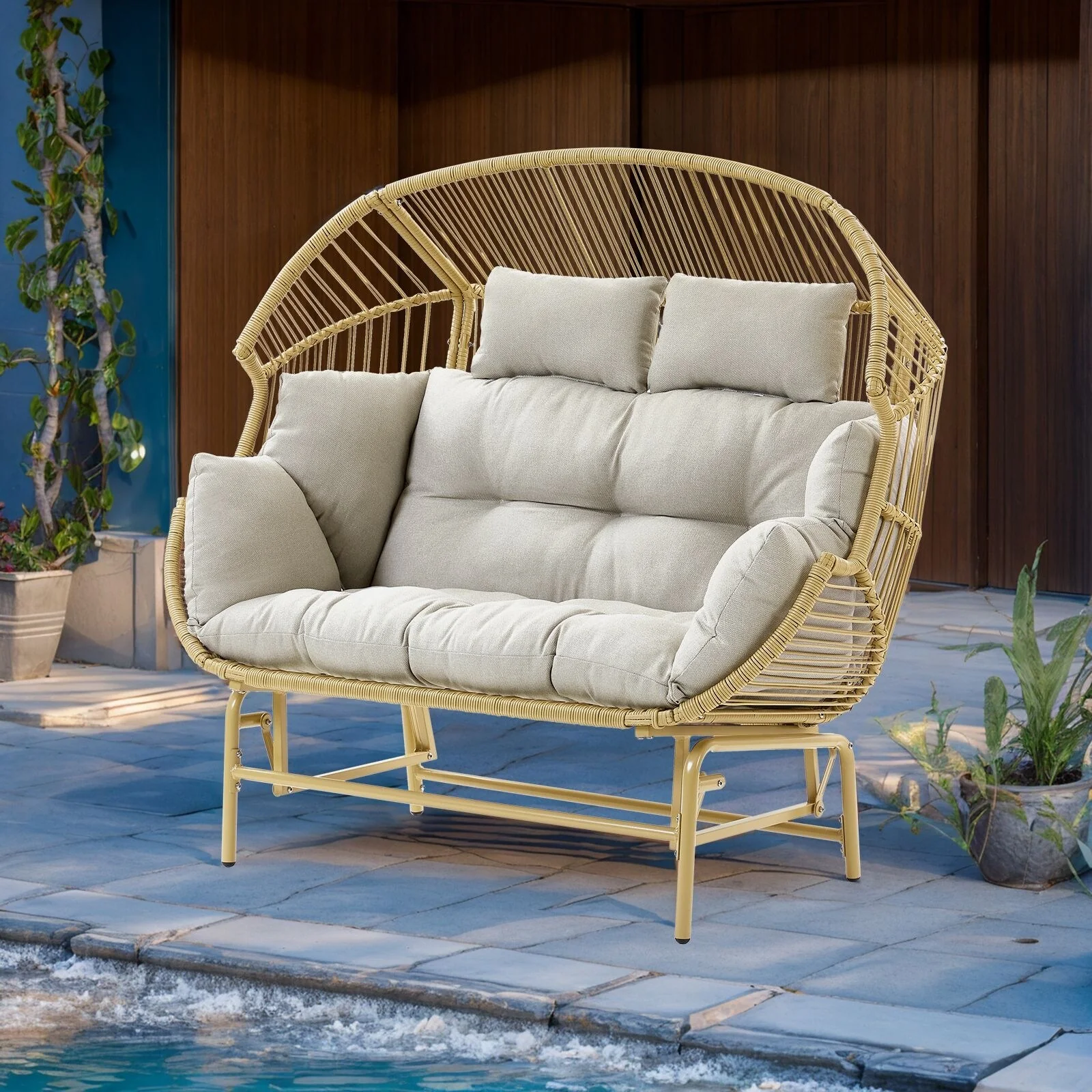 Pocassy Outdoor Egg Chair Garden Funiture