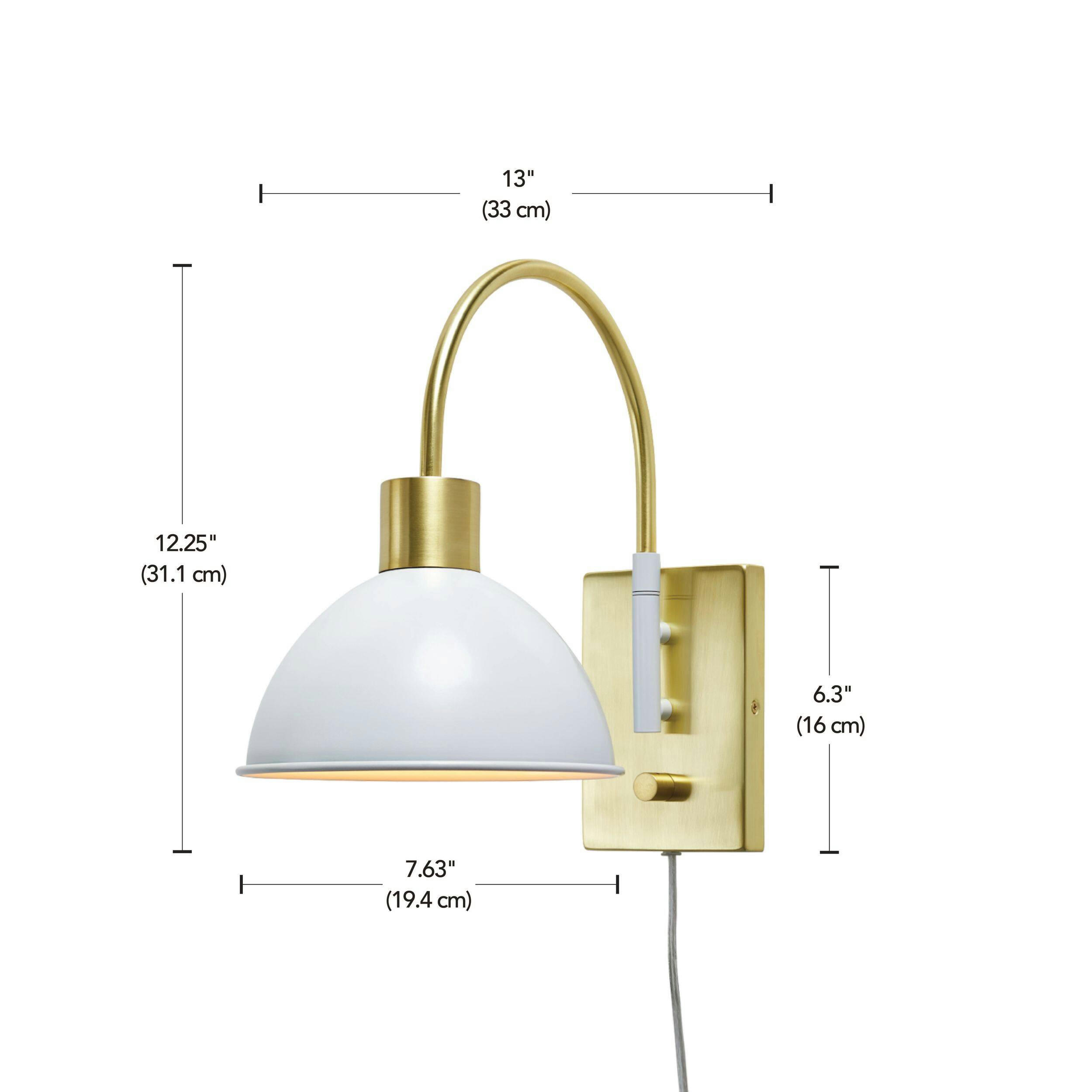 CANVAS Laurel Wall Sconce with Metal Shade, Adjustable Swing Arm, Gold
