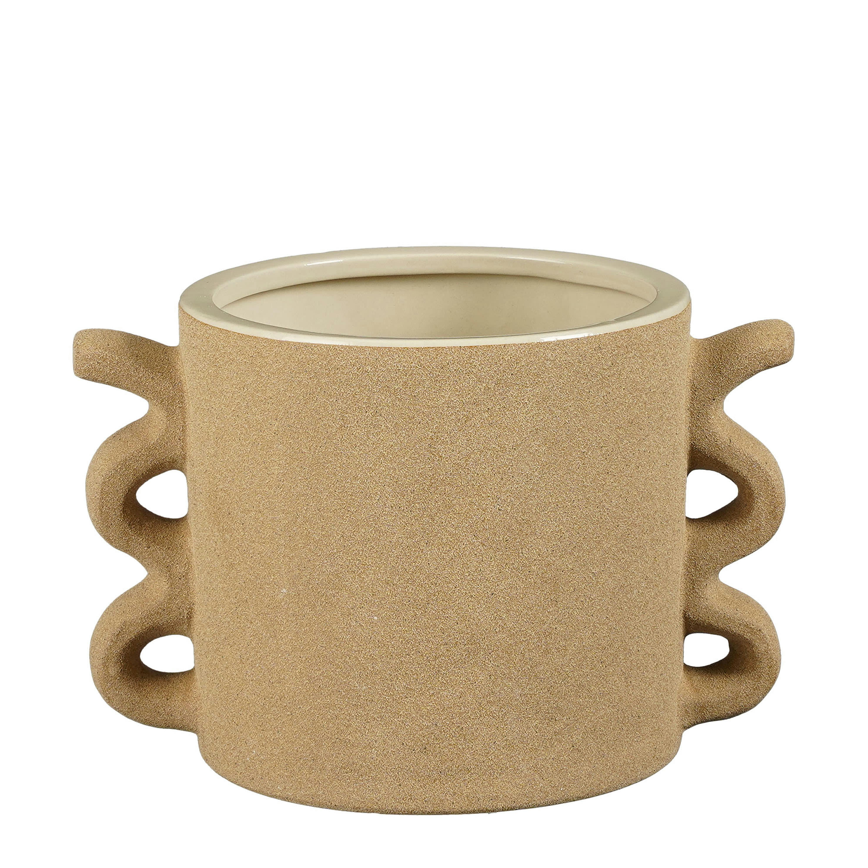 STELVIO - Cache-pot en céramique marron H16,5