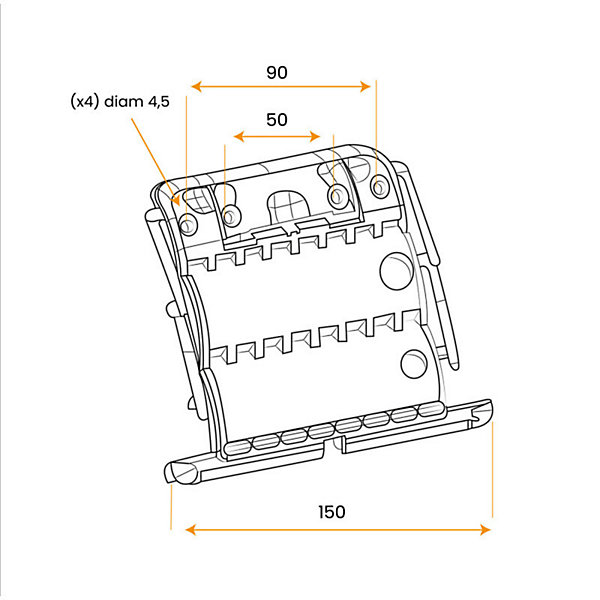 Attache tablier, Lame de 8 mm, 2 maillons, Volet roulant