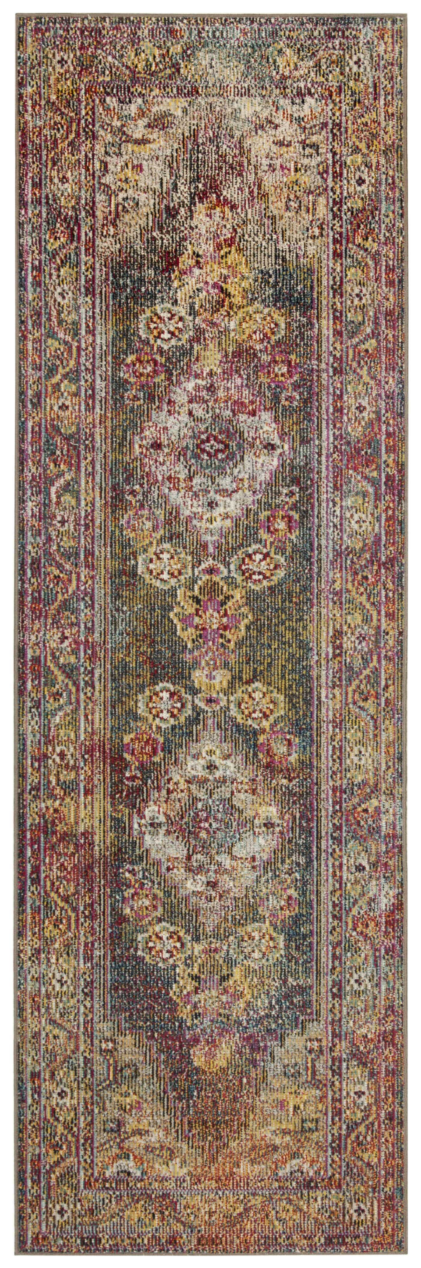 CRYSTAL - Tapis de salon interieur en bleu marine & bleu clair, 66 x 213 cm