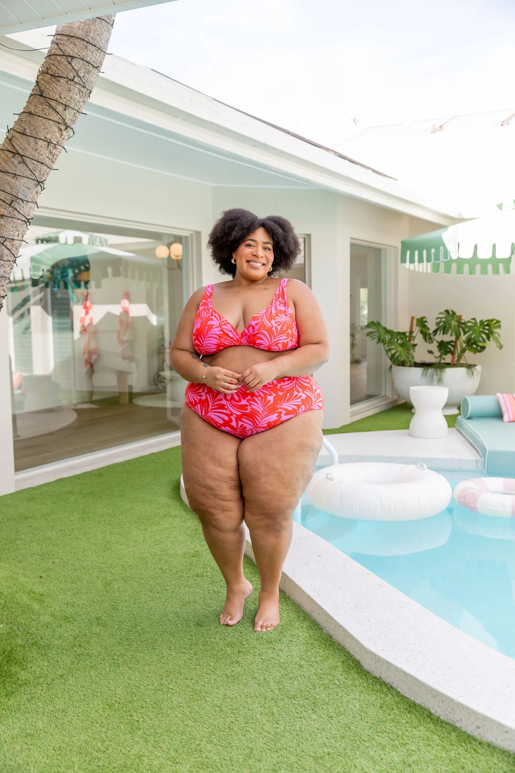 Pearl Bikini Pants In Pink Jungle