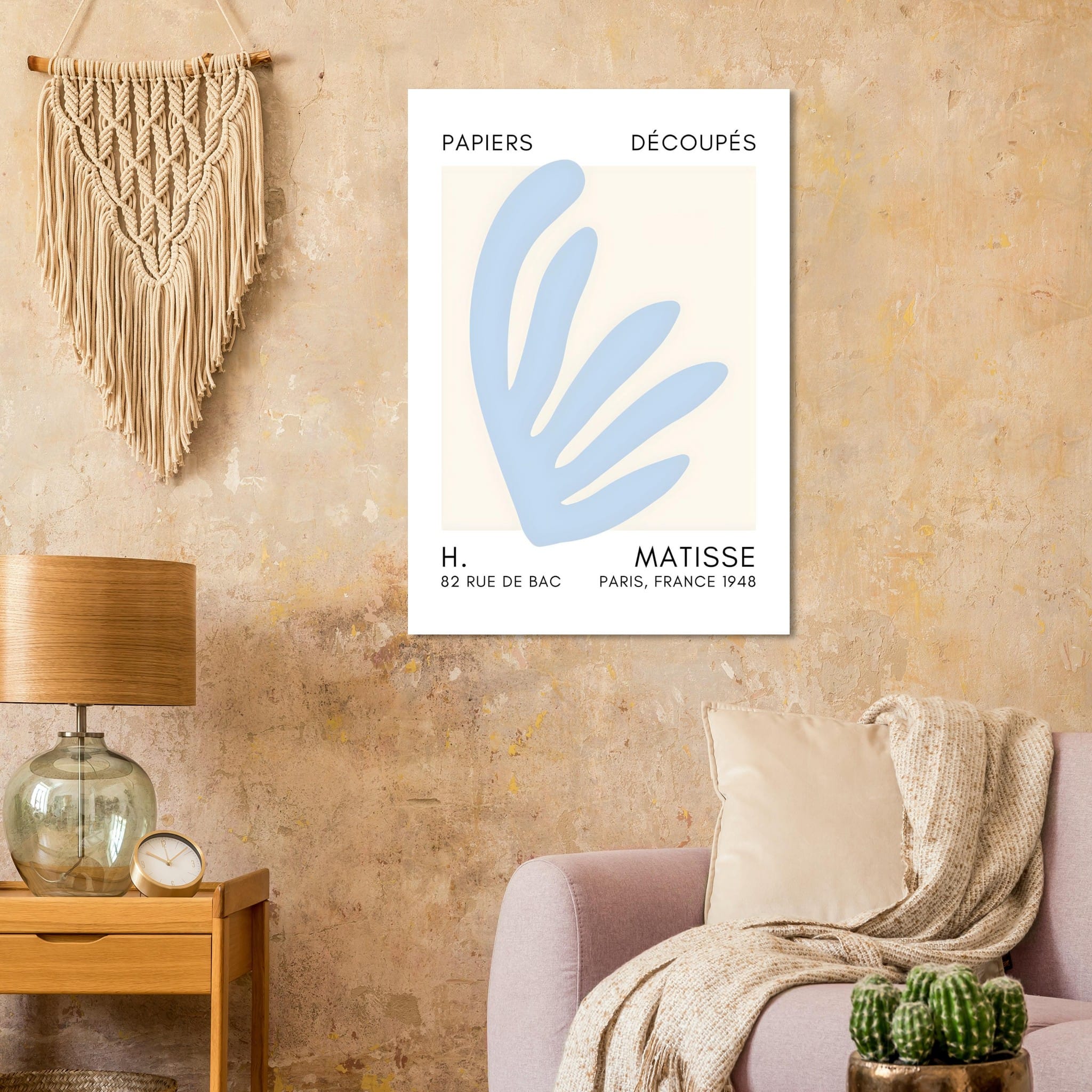 Artfulprints Poster Matisse – Aquatic impression light blue  - 70x100 cm - Blauw