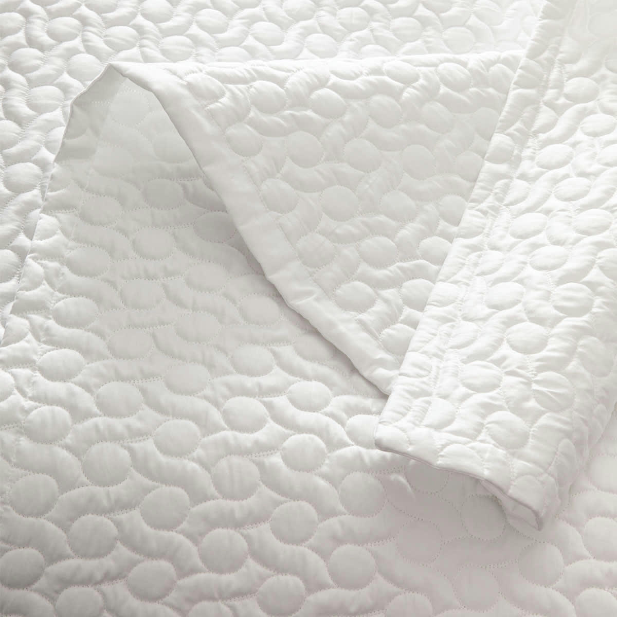 POESIE - Couvre lit en satin de coton bio blanc 260x240