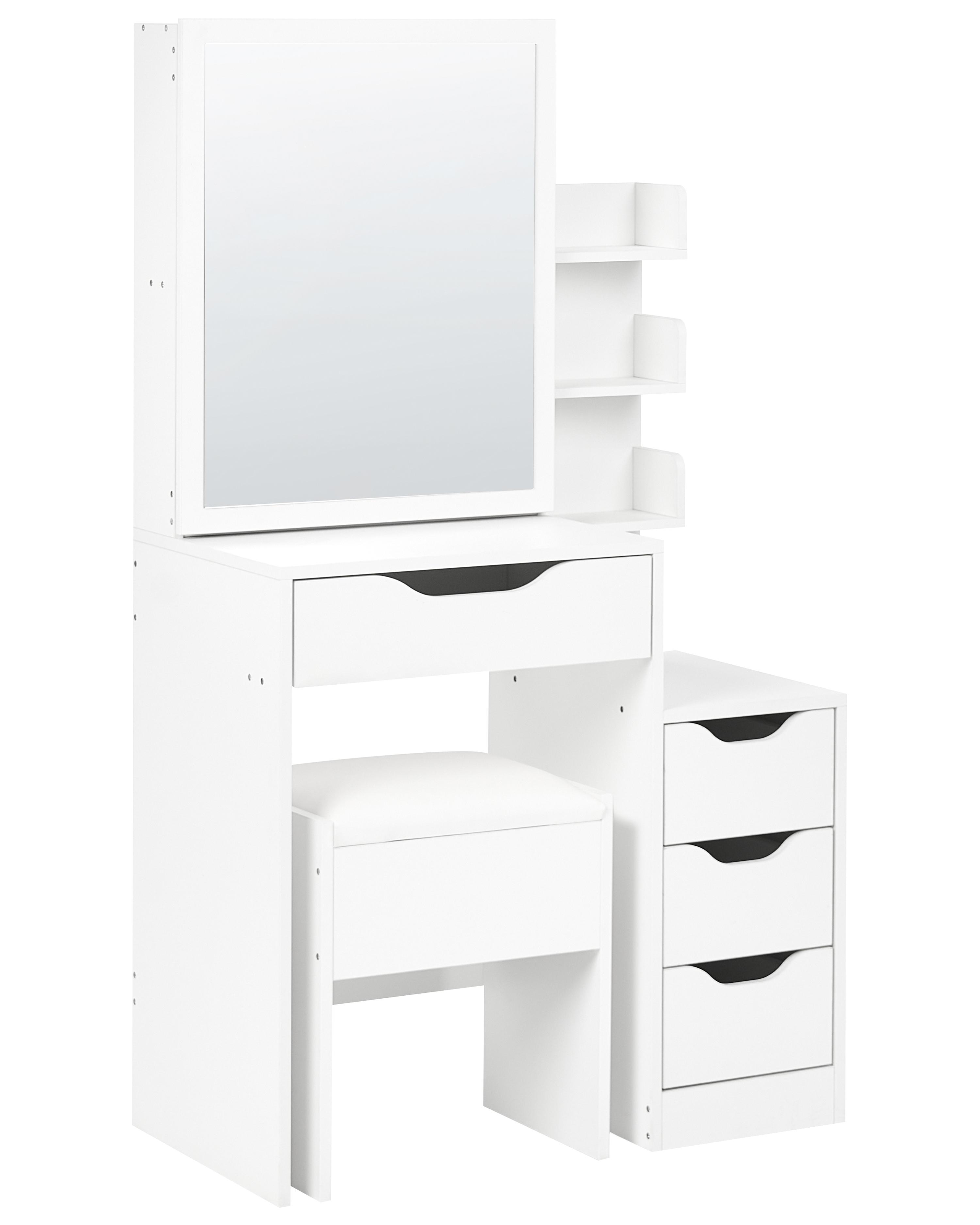 Dressing Table with Mirror and Stool GATINEAU White