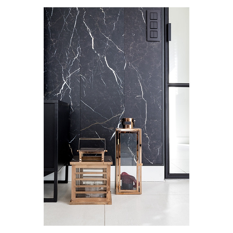 Lambris revêtu pour mur Black Marble 276,6 x 28,7 x 1 cm 4 pièces MAËSTRO