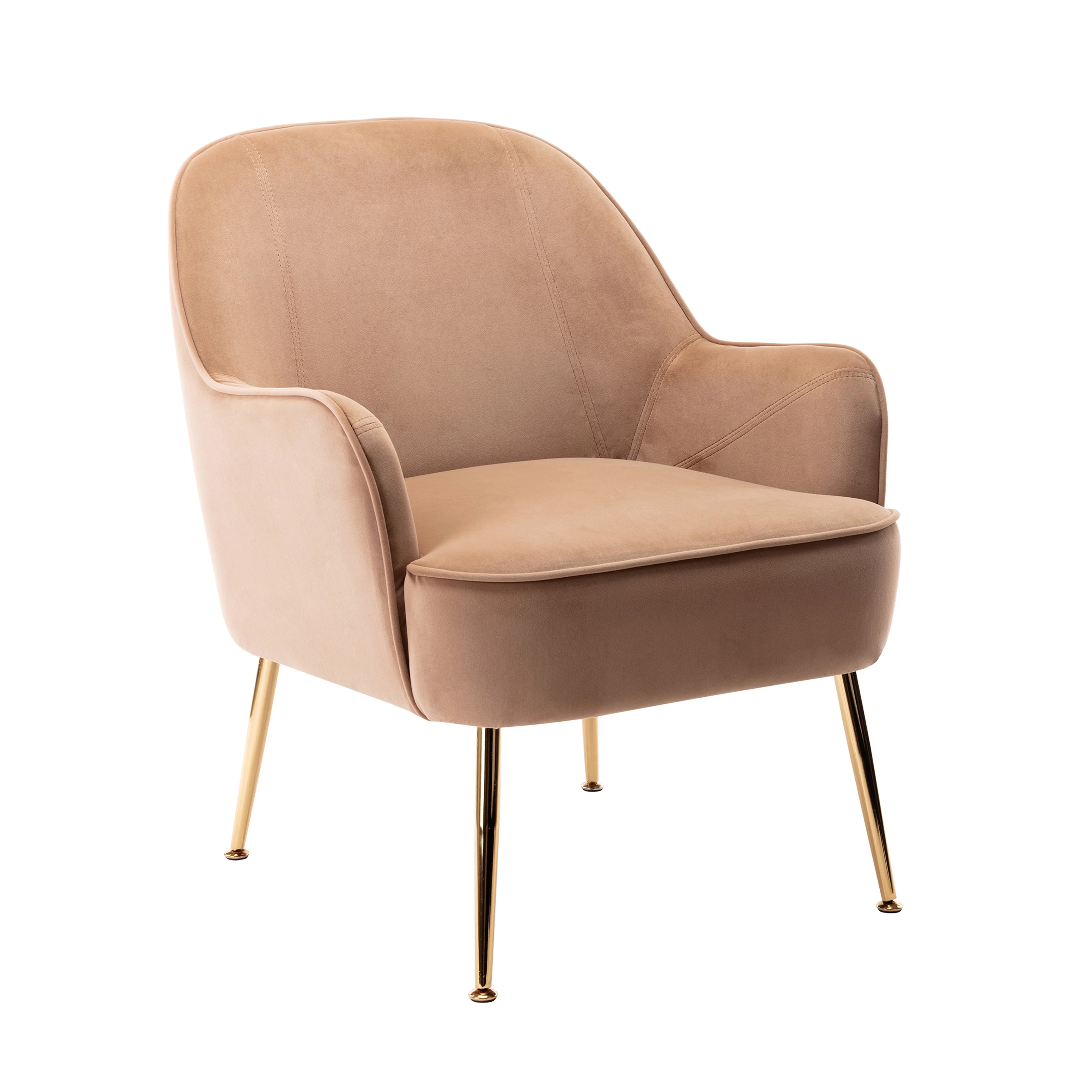 Porthos Home Adora Velvet Upholstered Accent Chair with Gold Chrome Legs