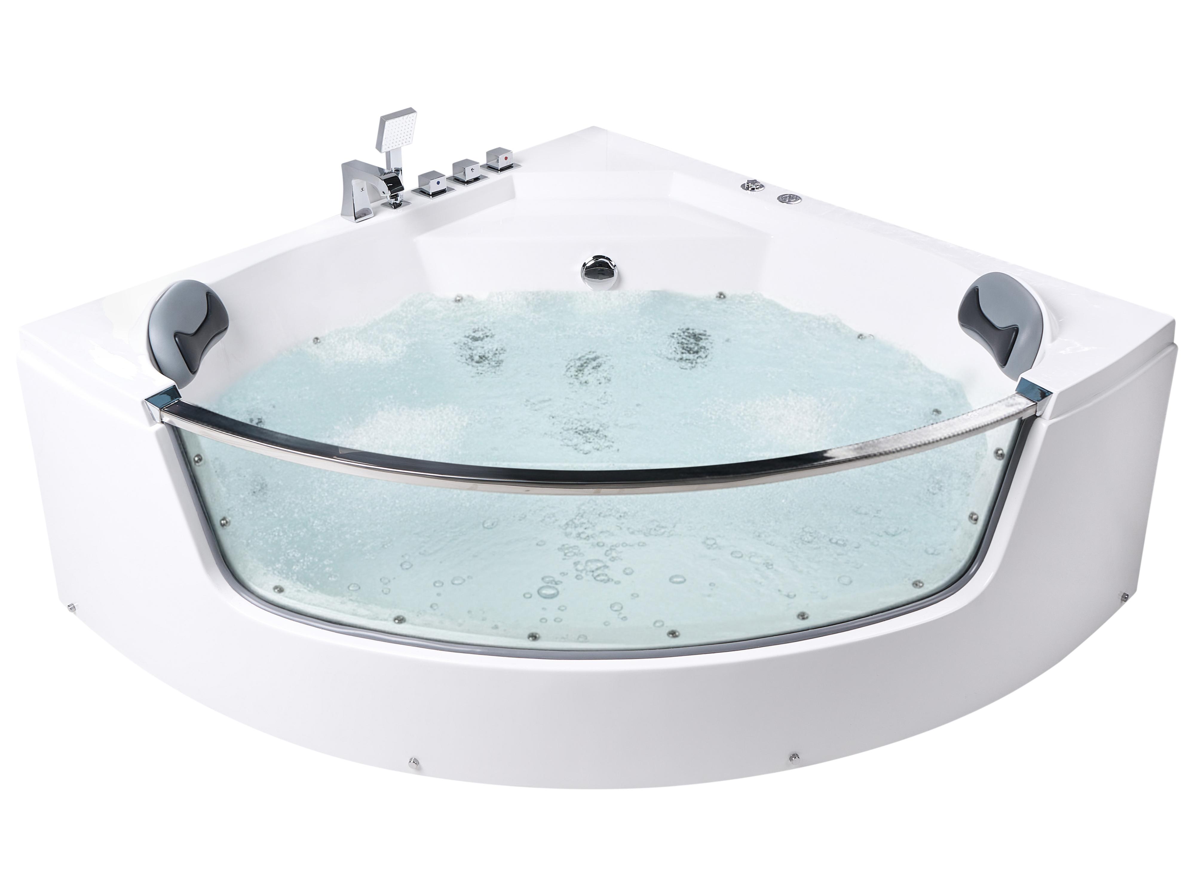 Corner Hot Tub with LED TAMULA 1480 x 660 mm White