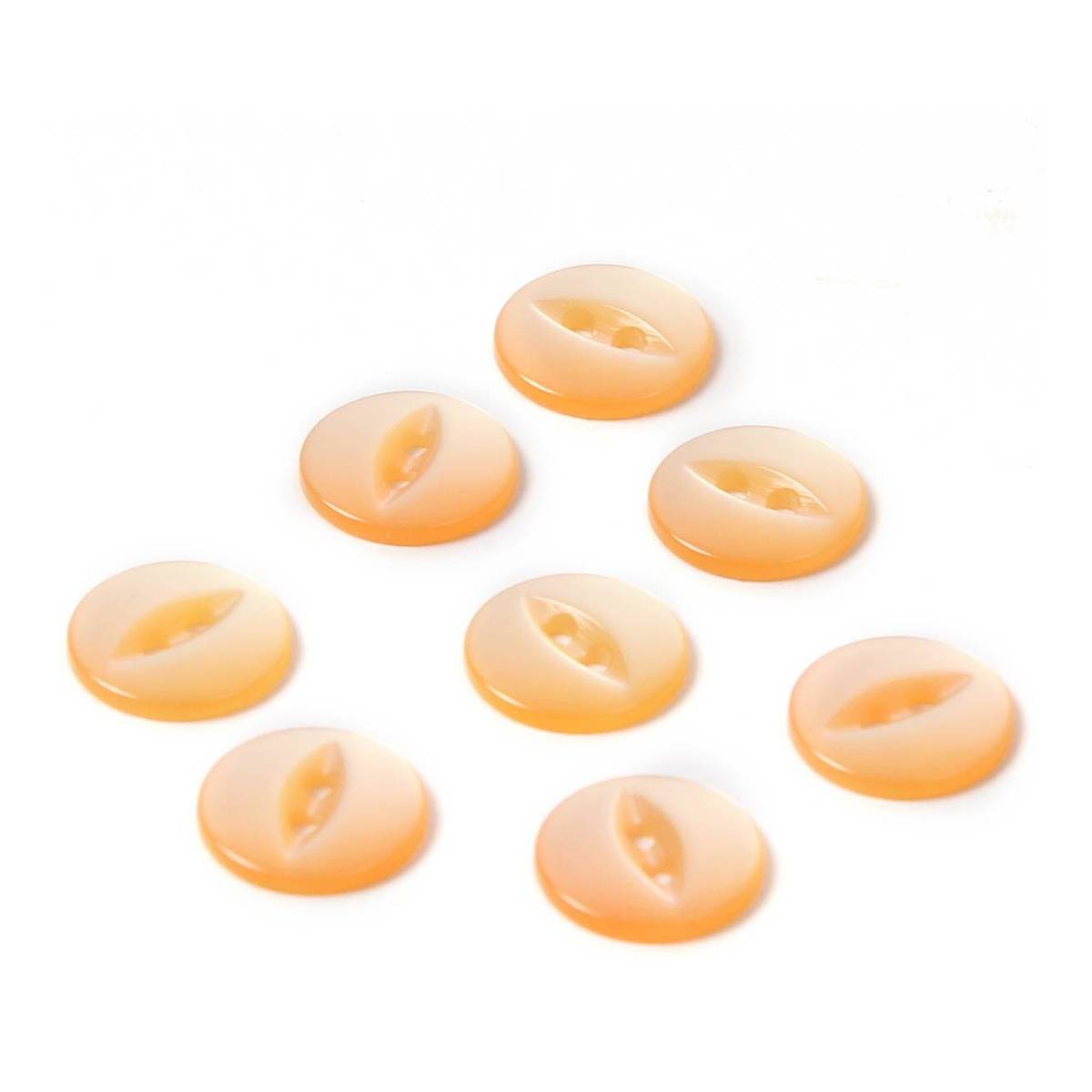 Hemline Orange Basic Fish Eye Button 8 Pack