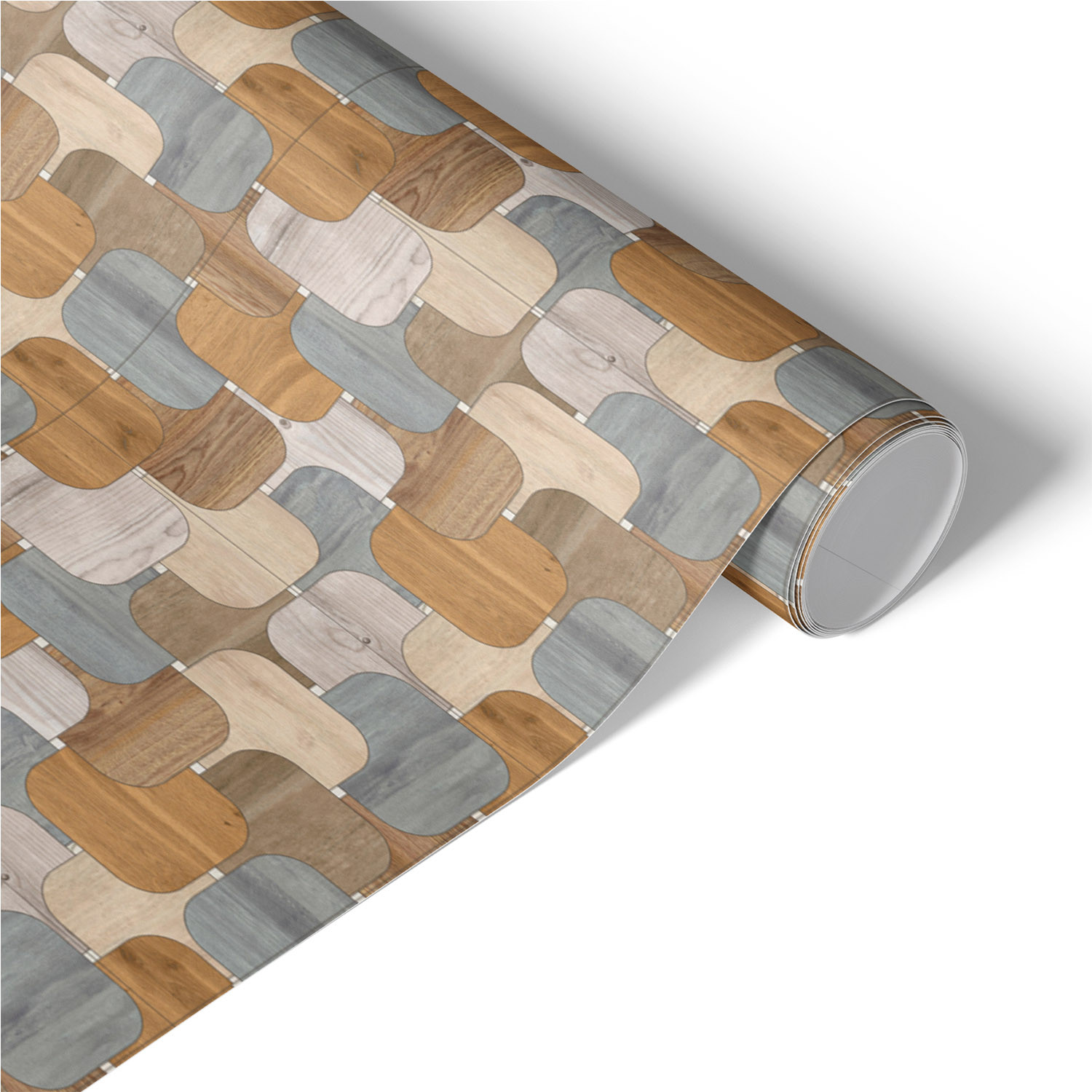Okleina na meble Drewniana geometria 50x100 Folia samoprzylepna Dąb