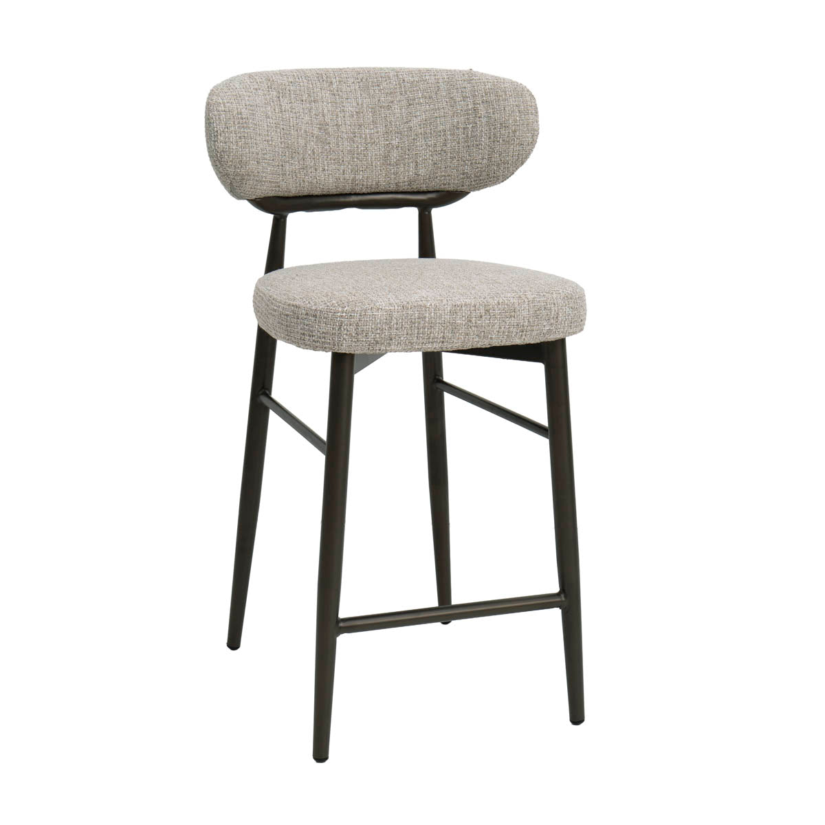 DÉJA Living Barstoel Milan - Beige/Brons - Zithoogte 65cm - Set van 2
