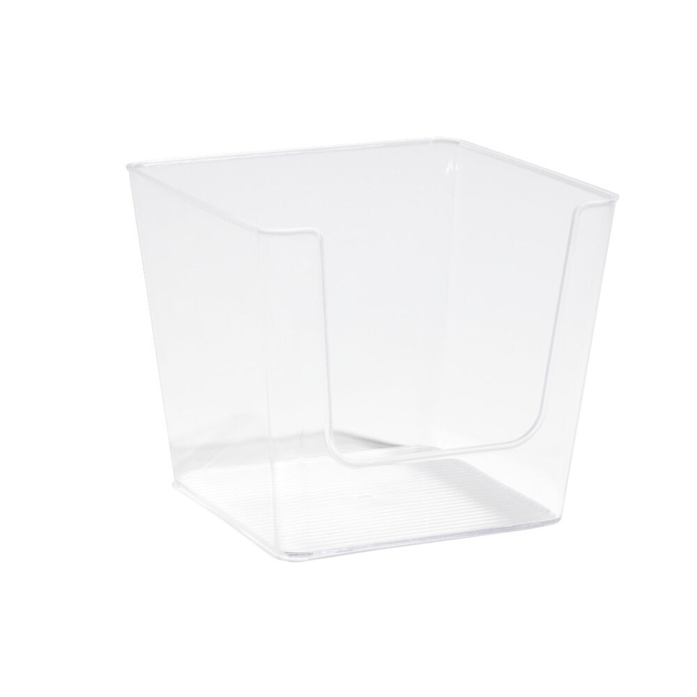 BoÎte de rangement salle de bain plastique transparent 16,5x16,5xH14,5 cm