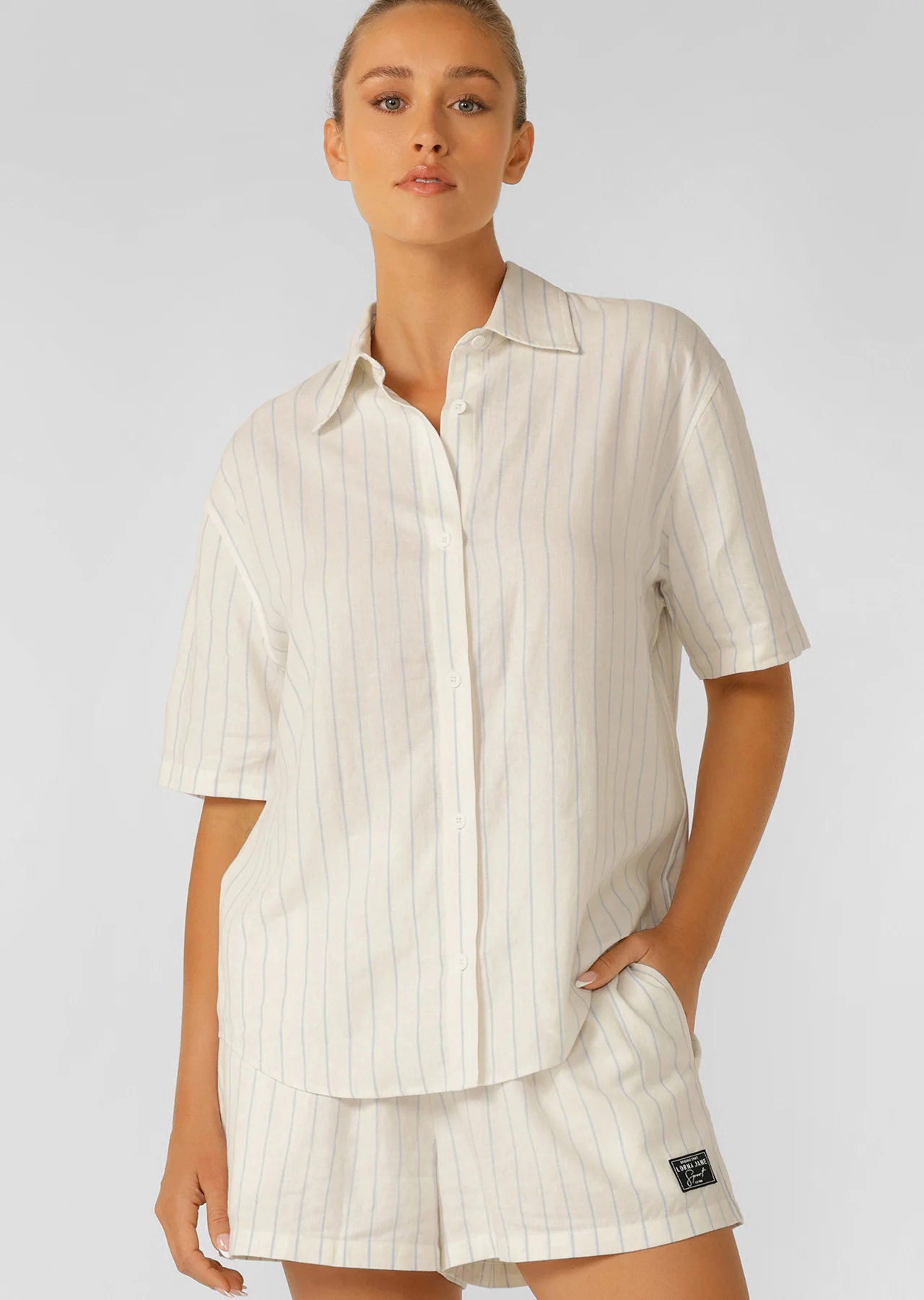 Preset Stripe Linen Short Sleeve Shirt