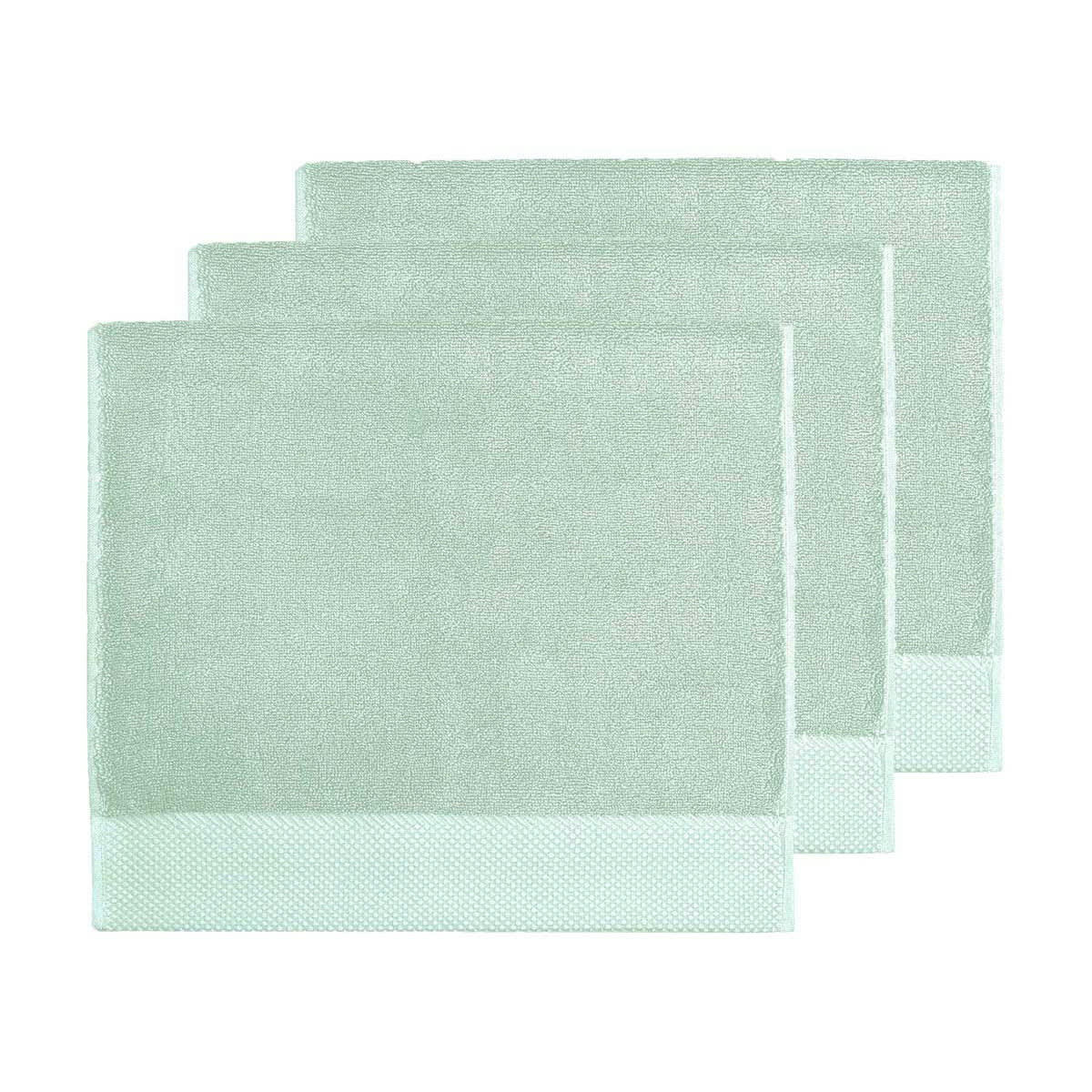 SENSOFT - 3 grandes serviettes d'invité zéro twist 560g menthe 40x60 cm