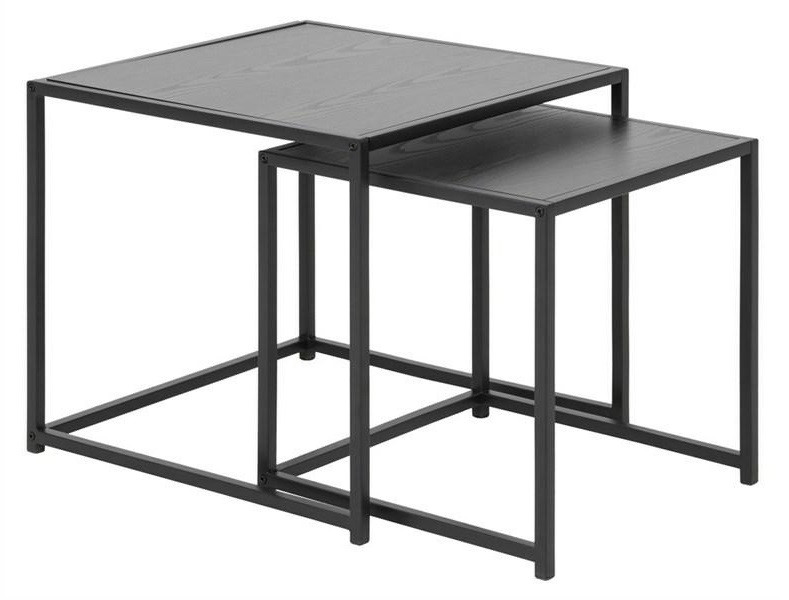 ACTONA zestaw stolików SEAFORD czarne - MDF, metal
