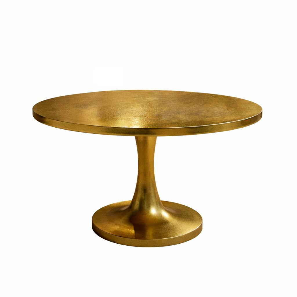 Table basse ronde dorée en aluminium Ø65 cm KANO
