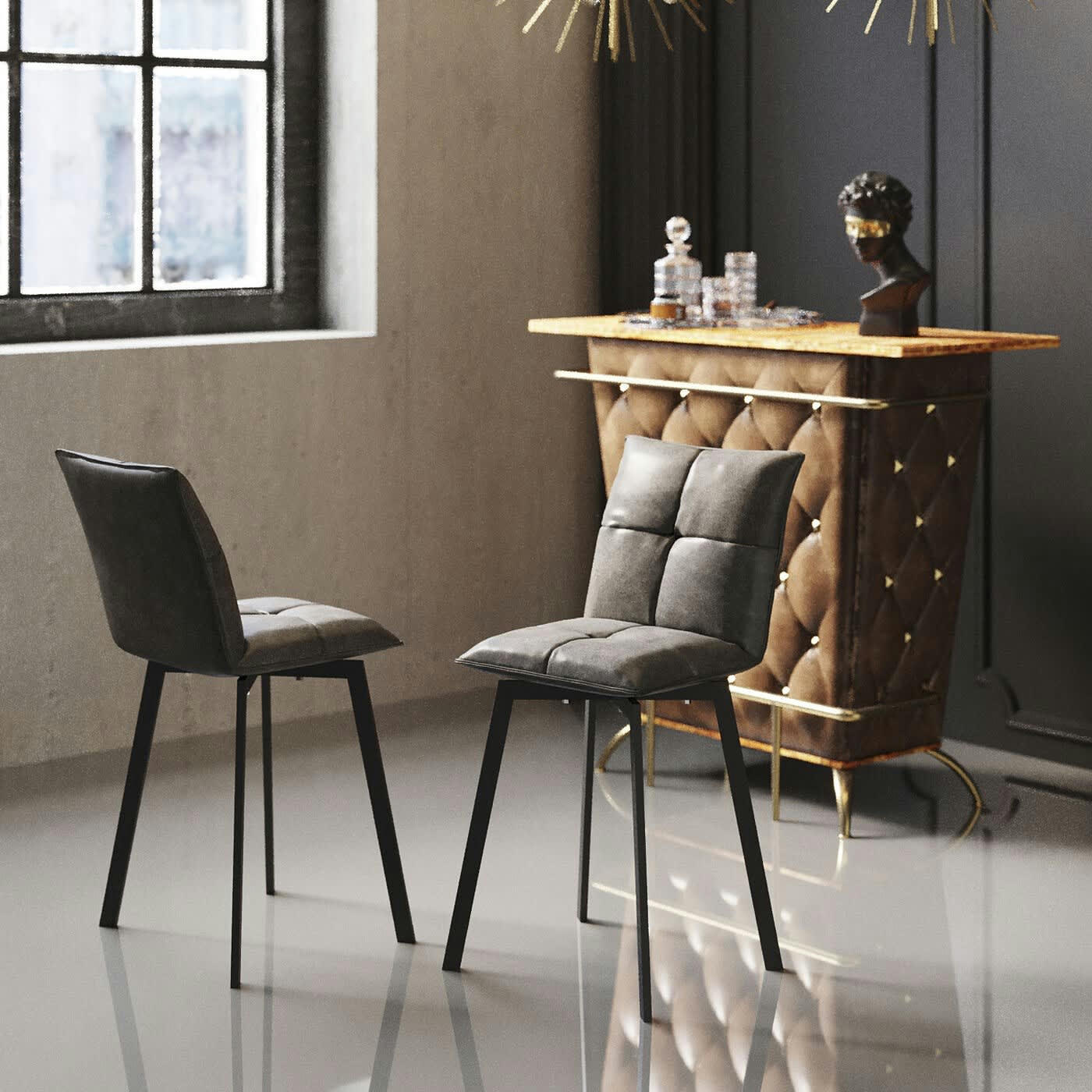 TORONTO - Tabouret de bar Toronto gris Kare Design