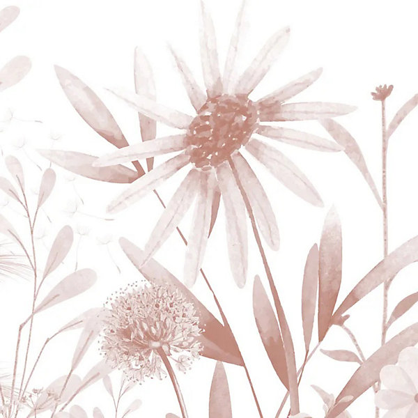 Crédence cuisine en aluminium - motif floral ocre - 360x50 cm (en 3 bandeaux)