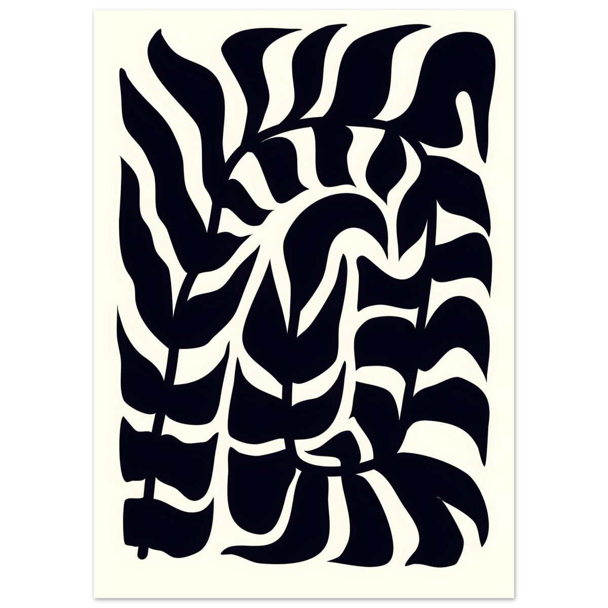 Artfulprints Poster Matisse – Seafoam abstraction  - 50x70 cm - Zwart / Wit
