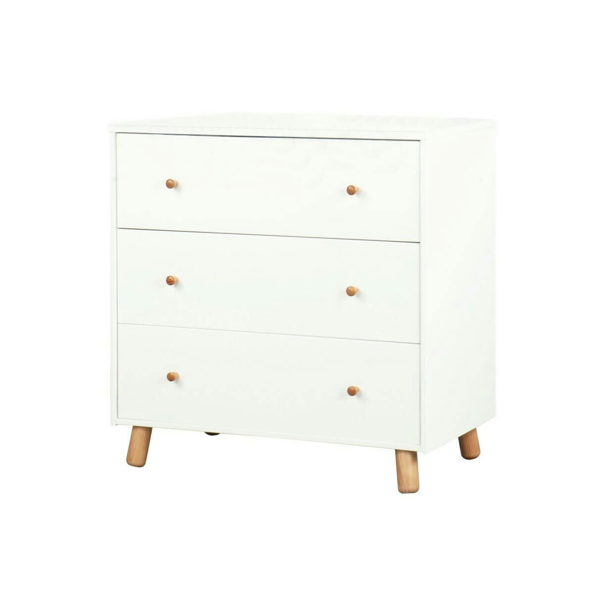 GABBY - Commode enfant bois massif blanc et bois