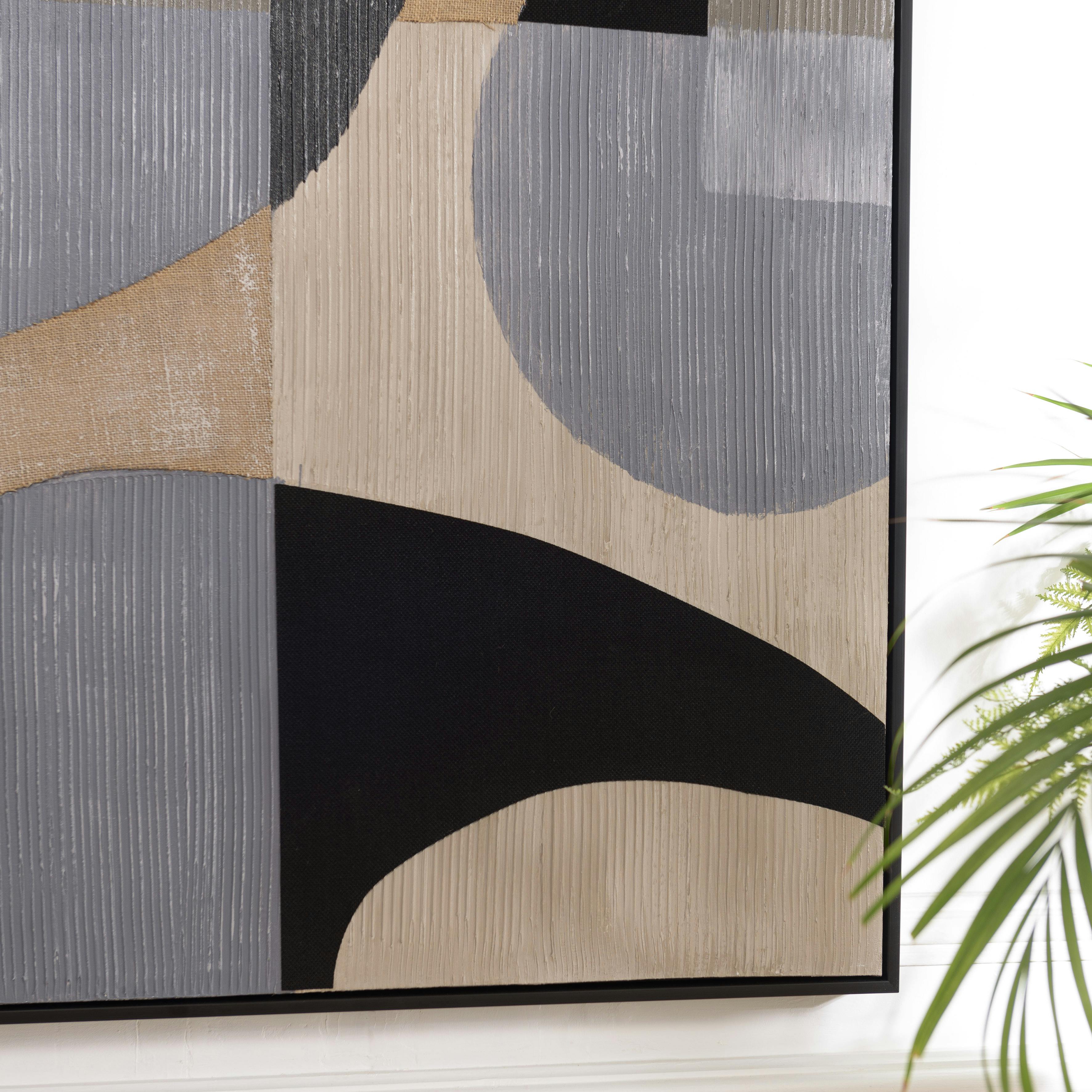 Tableau design formes géométriques superposées 83 x 123 cm