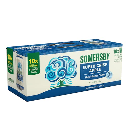 Somersby Supercrisp, Easy Drinking Sparkling Cider, 4.5% ABV, 375mL (Case of 30 Cans)
