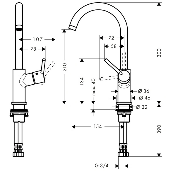 Waschtischarmatur »Talis«, Messing
