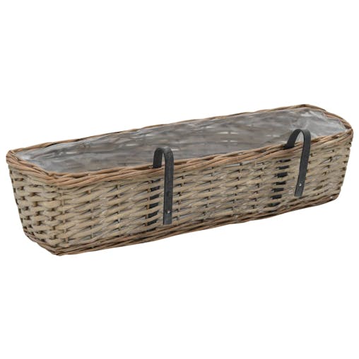 NNEVL Balcony Planter 2 pcs Wicker with PE Lining 60 cm