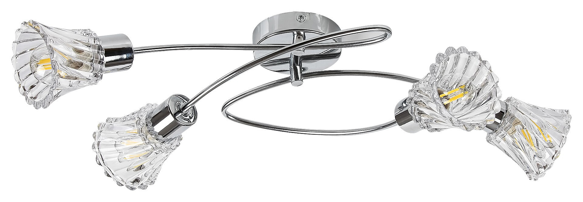 Lampa sufitowa chromowana przezroczysta Hestia 4xE14x40W Rabalux